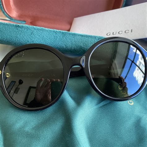 gucci gg0023s 001 black round sunglasses|57mm gradient square sunglasses gucci.